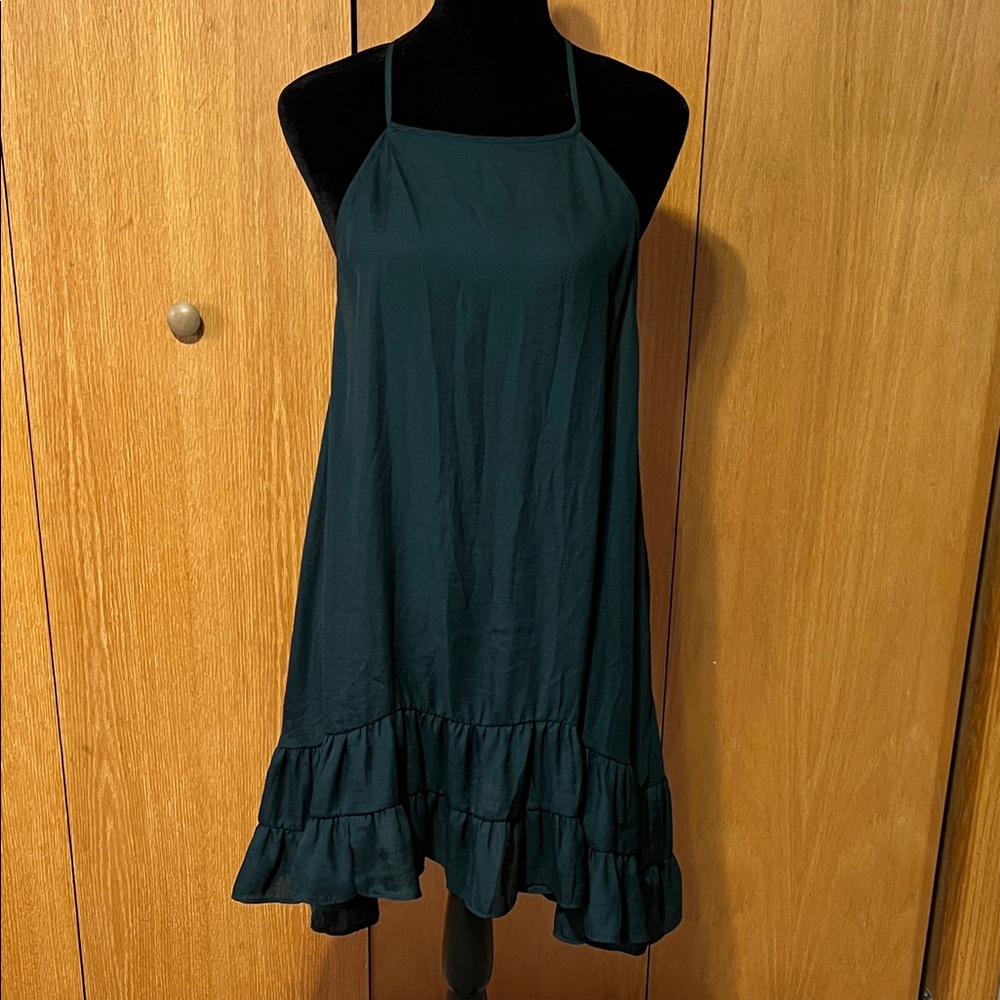 EUC Free people intimately Raven slip dress. Sz. Med. dk green. - Picture 2 of 6